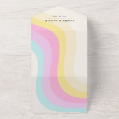 ソフトレインボーゲイプライドLGBTQ結婚カラフルズ オールインワン招待状 (外側)