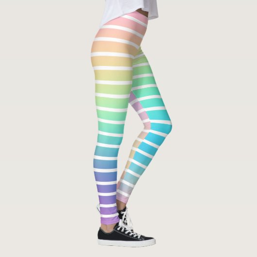 ソフトレインボーパステルグラディエントストライプ レギンス (右)