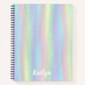 ソフトレインボーホログラフィック | らせんパーソナライズされた状 ノートブック (正面)