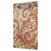 ソフトレッドおよび金ゴールドダマスクパターン クリップボード (左)