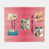 ソフトレッドレトロ幾何学的デザインフリースブランケット フリースブランケット (正面(横))