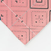 ソフトレッドレトロ幾何学的デザインフリースブランケット フリースブランケット (角)