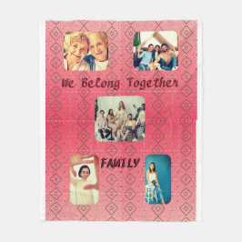 ソフトレッドレトロ幾何学的デザイン フリースブランケット