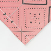 ソフトレッドレトロ幾何学的デザイン フリースブランケット (角)