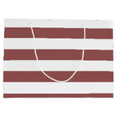 ソフトレッド人気があるストライプで名前を付けたラグビーの選手 ラージペーパーバッグ (裏面)