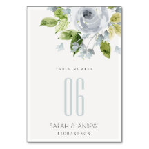 ソフトロマンチックなアクアブルー水カラーフローラテーブル