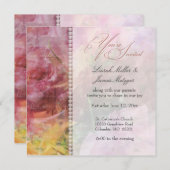 ソフトロマンチックなフローラとパール結婚式招待状 招待状 (正面/裏面)