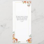 ソフトロマンチックなフローラメニュ結婚ー植物体 メニュー (裏面)