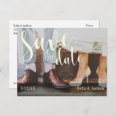 ソフトロマンチックな写真タイポグラフィ30日付2bを保存 案内ポストカード (正面/裏面)