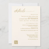 ソフトロマンチックな金ゴールドアイボリー結婚すべて 招待状 (裏面)