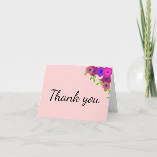 ソフトロマンチックピンクペチュニア サンキューカード (正面)
