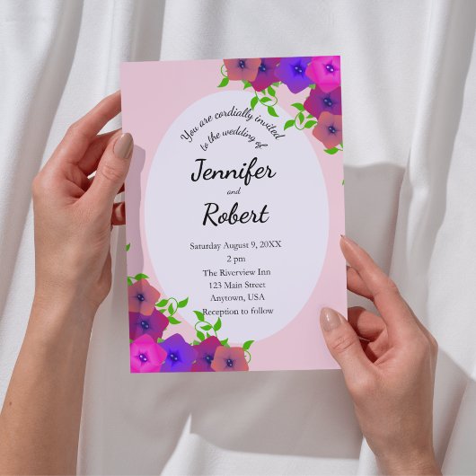 ソフトロマンチックピンクペチュニア 招待状