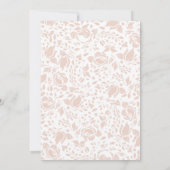 ソフトロマンチックフローラムスクピンクベビーシャワー 招待状 (裏面)