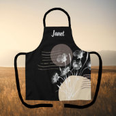 ソフトロマンチックブラックミニマリストフローラエプロン エプロン