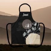 ソフトロマンチックブラックミニマリストフローラエプロン エプロン