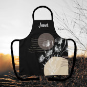 ソフトロマンチックブラックミニマリストフローラエプロン エプロン