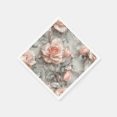 ソフトロマンチック真珠とレース植物学 スタンダードカクテルナプキン (角)