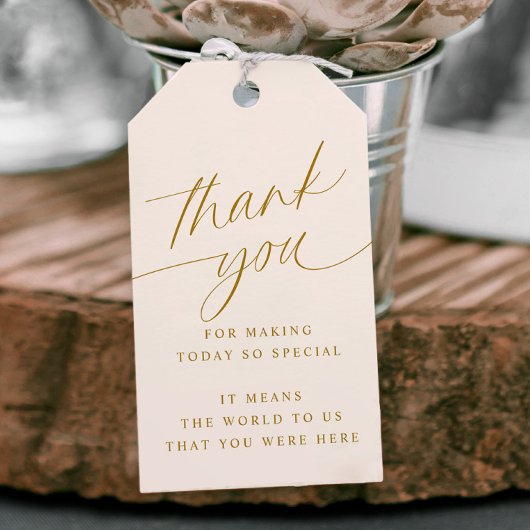 ソフトロマンチック金ゴールドとクリーム結婚式の引き出物ラベル ギフトタグ