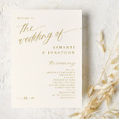 ソフトロマンチック金ゴールドとライトアイボリー結婚ズ プログラム