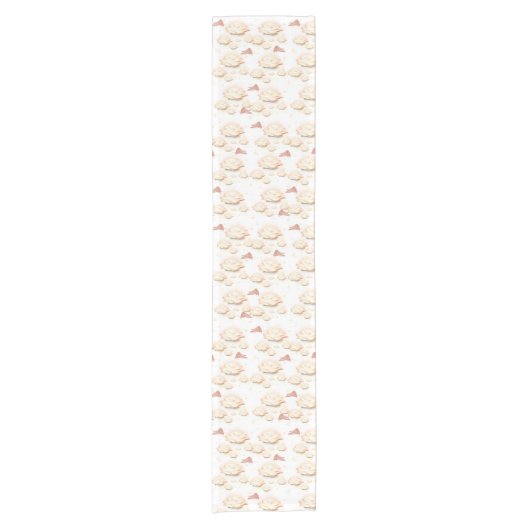 ソフトロータスブロッサム&バタフライグローテーブルクロス ショートテーブルランナー (正面)