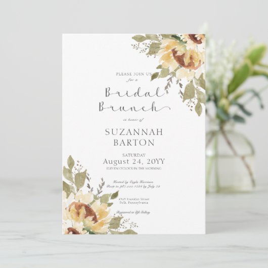 ソフトロ素朴ージイエローヒマワリブライダルブランチ 招待状 (スタンド正面)