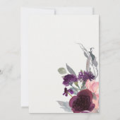 ソフトワイルドパープル薄紫フローラは日付カードを保存 サンキューカード (裏面)