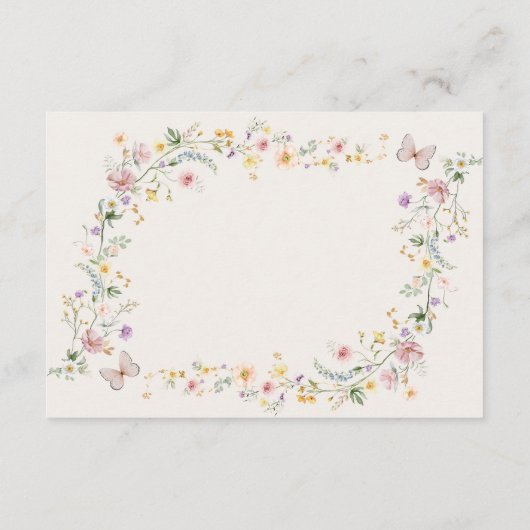 ソフトワイルドフラワーフェアヤテール庭園の結婚式詳細 エンクロージャーカード (裏面)