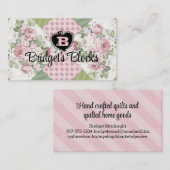 ソフトヴィンテージバラパッチワークキルトキルティングカード 名刺 (正面/裏面)