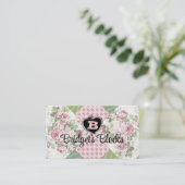 ソフトヴィンテージバラパッチワークキルトキルティングカード 名刺 (スタンド正面)