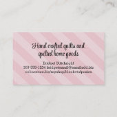 ソフトヴィンテージバラパッチワークキルトキルティングカード 名刺 (裏面)