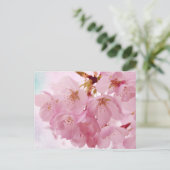 ソフトヴィンテージピンクさくらんぼの花 ポストカード (スタンド正面)