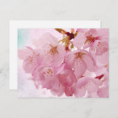 ソフトヴィンテージピンクさくらんぼの花 ポストカード (正面/裏面)