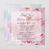 ソフトヴィンテージピンクさくらんぼブラウズブライダルシャワー 招待状 (正面/裏面)