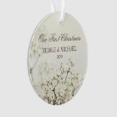 ソフトヴィンテージベビーの息初めてのクリスマス オーナメント (正面)