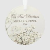 ソフトヴィンテージベビーの息初めてのクリスマス オーナメント (裏面)