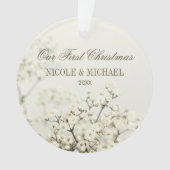 ソフトヴィンテージベビーの息初めてのクリスマス オーナメント (正面)