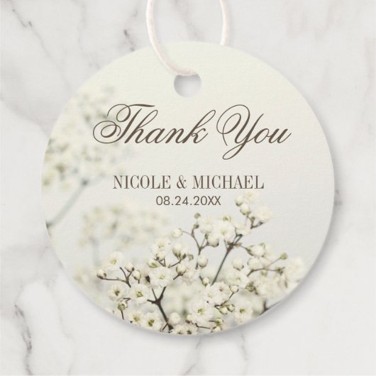 ソフトヴィンテージ赤ちゃんの息結婚は感謝する フェイバータグ (裏面)