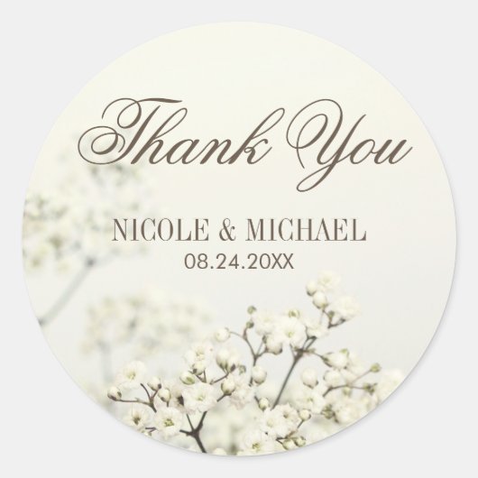 ソフトヴィンテージ赤ちゃんの息結婚は感謝する ラウンドシール (正面)