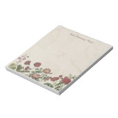 ソフトヴィンテージ赤と紫の野花フローラ ノートパッド (回転)