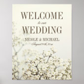 ソフトヴィンテージ赤ん結婚坊の息の歓迎サイン ポスター (正面)