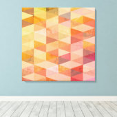 ソフト三角形のジオメトリパターン キャンバスプリント (インサイチュ (ウッドフロア))