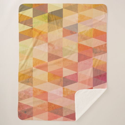 ソフト三角形のジオメトリパターン シェルパブランケット (正面)