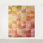 ソフト三角形のジオメトリパターン タペストリー (正面)