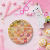 ソフト三角形のジオメトリパターン ペーパープレート (パーティー)