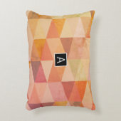 ソフト三角形のジオメトリパターン |モノグラムの | アクセントクッション (正面(垂直))
