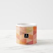 ソフト三角形のジオメトリパターン |モノグラムの | エスプレッソカップ (正面)