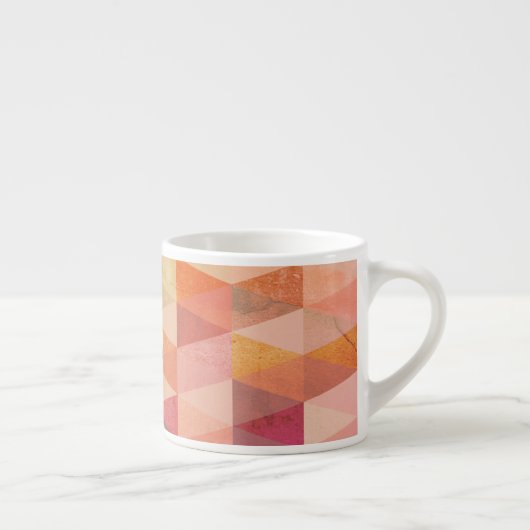 ソフト三角形のジオメトリパターン |モノグラムの | エスプレッソカップ (右)