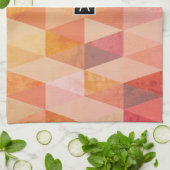 ソフト三角形のジオメトリパターン |モノグラムの | キッチンタオル (折り畳み)