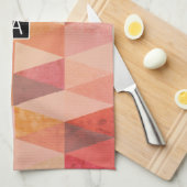 ソフト三角形のジオメトリパターン |モノグラムの | キッチンタオル (四つ折り)