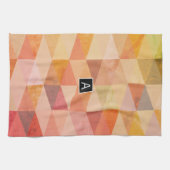 ソフト三角形のジオメトリパターン |モノグラムの | キッチンタオル (横)
